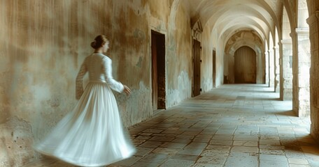 Obraz premium Ethereal Urban Dance: A Surreal Moment
