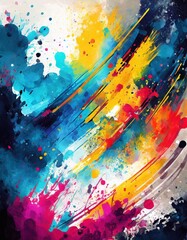 abstract watercolor background with splashes and spots of different colors