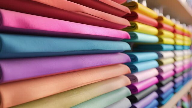 Shelves are lined with colorful fabric swatches and sample products highlighting the potential for customization and personalization in the microfactory production process.