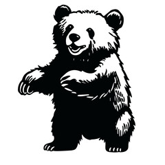 silhouette of bear  vector illustration isolated transparent background logo, cut out or cutout t-shirt print design