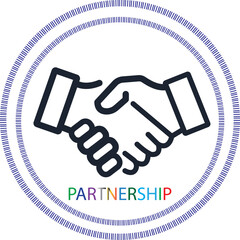 Handshake line icon. Partnership and agreement contract agreement icon vector