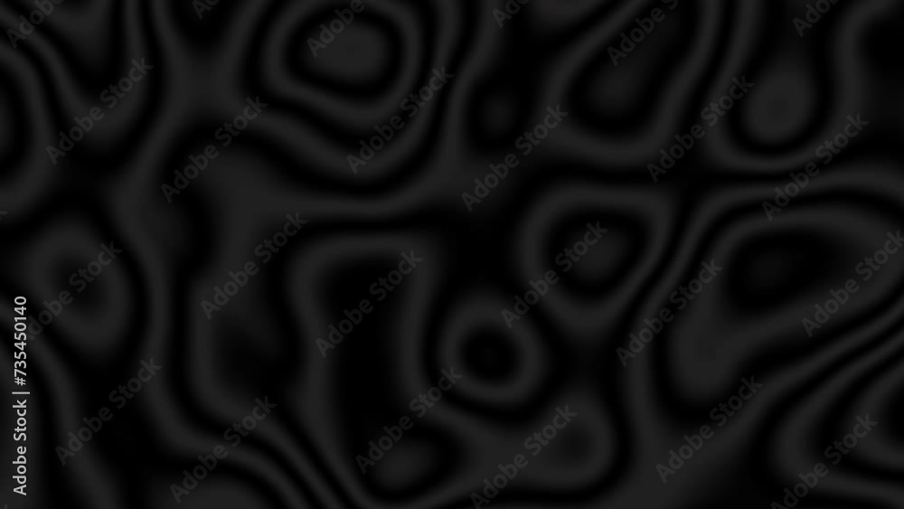 Poster Distorted dark gray lines abstract background on black background. 4k loop