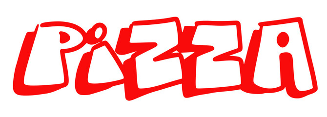 Pizza Graffiti Art, isolated