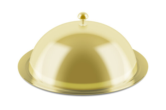 Restaurant cloche with closed lid, PNG isolated on transparent background