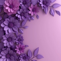 Purple Floral Elegance: A Canvas of Serenity Generative AI
