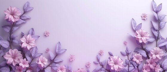 Fototapeta na wymiar Purple Floral Elegance Generative AI