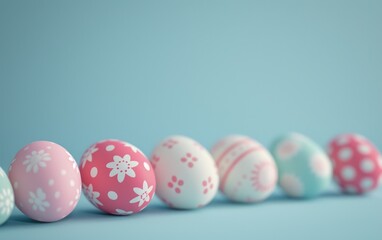 Fototapeta na wymiar Vibrant Easter Eggs Adorned with Colorful Patterns Generative AI