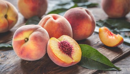 Fototapeta na wymiar peaches peach fuzz palette colors colour trend 2024 pantone peach fuzz 13 1023