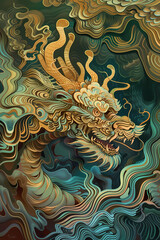 golden dragon statue