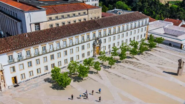 COIMBRA, PORTUGAL - APRIL 23 2017: Paco das Escolas or Palace of Schools is architectural complex that houses historic core of the University of Coimbra. Located in freguesia of Se Nova.