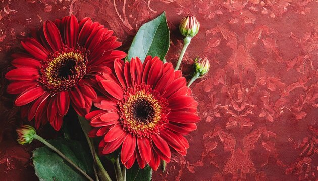 elegante fondo de pantalla rojo con flores rojas