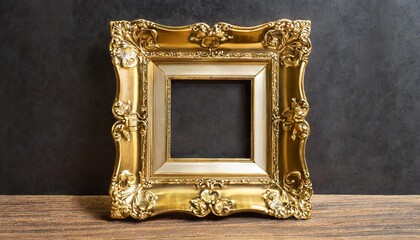 gold shiny glowing vintage rectangle frame with shadows isolated on transparent background golden luxury realistic rectangle border vector illustration