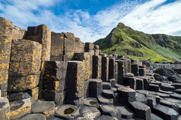 Colonne di basalto al selciato del gigante (Giant's Causeway). Irlanda