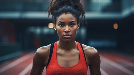 Fototapeta premium close-up of black African-American female athlete