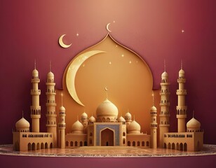 Ramadan Kareem. Islamic greeting card template with ramadan for wallpaper design.