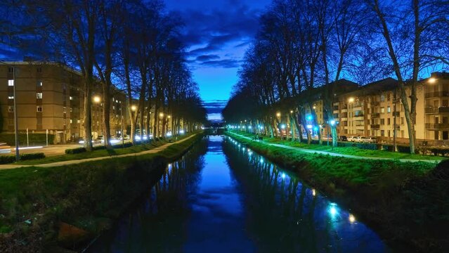 Canal du Midi (Canal de las Doas Mars, meaning canal of two seas) in Toulouse, Southern France.