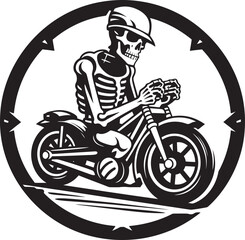 Bone Crunching Cyclist Skeletons Take on a Modern Motorbike