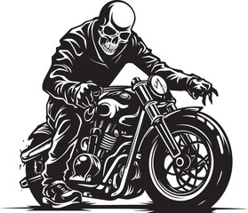 Motorbike Macabre Skeletons and Modern Motorbikes Merge