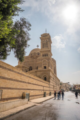 Cairo, Egypt - October 25, 2022. Views of St. George church a circular Greek Orthodox church in the old Cairo.