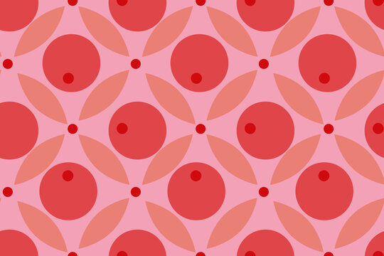 Red currant, cranberry, berry, berries summer garden ornament. Seamless vector pattern for design and decoration.