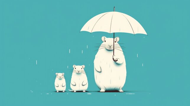 Lots of minimalist illustrations with capybaras in White color