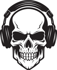 Grim Groove Deaths Waltz with a Skull Head Wearing Headphone