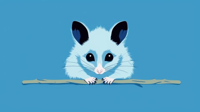  Lots of minimalist illustrations with possums in Blue color