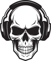Phantom Phonic Ghostly Echo with a Skull Head Wearing Headphone
