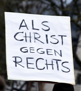 Plakat: "Als Christ gegen rechts"