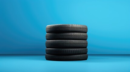 Fototapeta na wymiar Sky Blue background with car tires