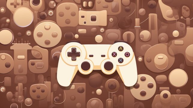 The background with game controllers is Mocha color.