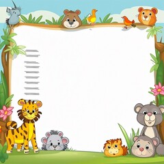 Obraz na płótnie Canvas Cute frame with animals