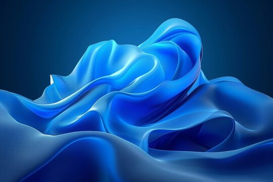 Elegant Minimalism: Amazing Abstract Waves on Ultra-Quality AMOLED Blue Background for Desktop
