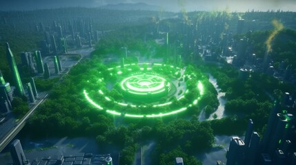 Eco green factory Green target objective with business Ai Generative