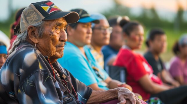 A row of diverse individuals donning stylish hats and warm smiles, creating a charming outdoor scene of humanity and fashion