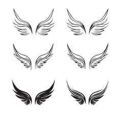 Fototapeta na wymiar Wings in cartoon, doodle style . Image for t-shirt, web, mobile apps and ui. Isolated 2d vector illustration in logo, icon, sketch style, Eps 10, black and white. AI Generative