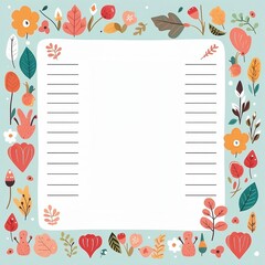 cute frame worksheets design template for note