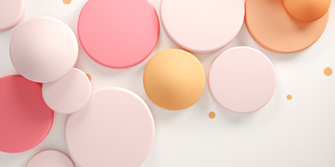 3D background with circles in pastel colors