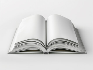 Fototapeta premium Open blank hardcover book on transparent background