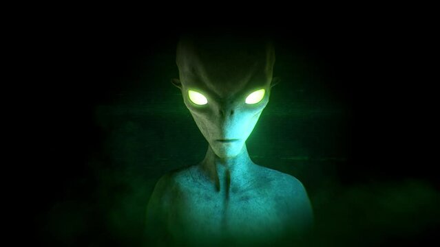 Non Human Intelligence with Glowing Eyes