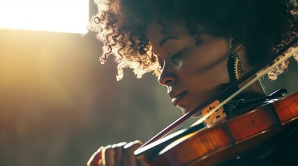 Soulful Side View of Musician Playing Instrument AI Generated.