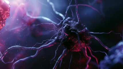 Neuron brain cells and synapses for neuroscience research