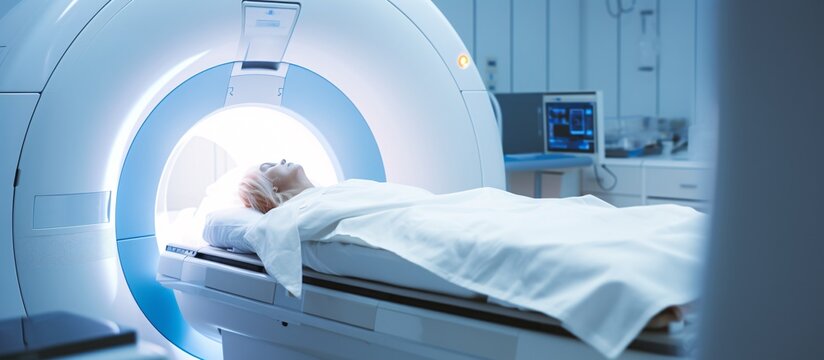 a person lying on a ct scan machine