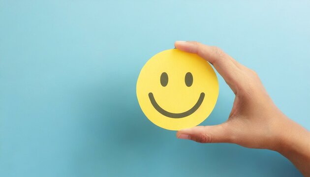 FUNDO DE TELA QUE RETRATA UMA CARINHA FELIZ EM UM CONCEITO DE SA&Uacute;DE MENTAL E BEM ESTAR PARA APRESENTA&Ccedil;&Atilde;O