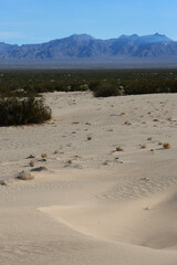 remote desert landscape against the mountains