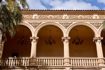 Obraz premium decorative arch balcony with limestone columns