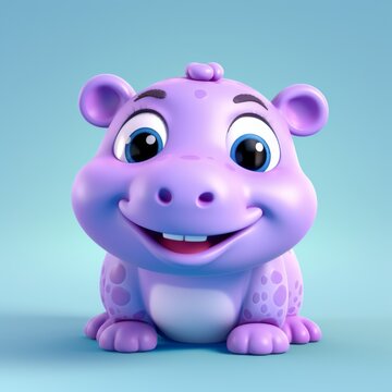 young smiling hippo. 