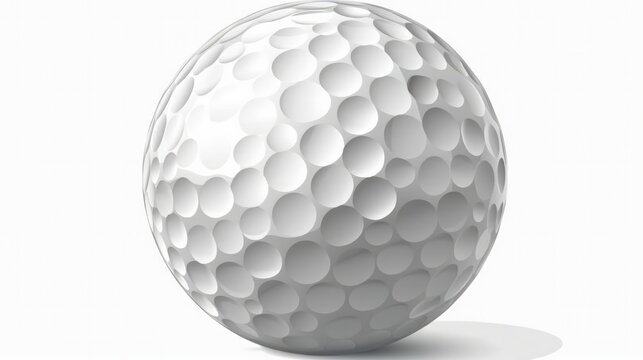A close-up depiction of a golf ball rendered in vector format