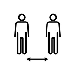 Social distance icon vector. social distancing icon. self quarantine sign