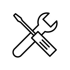 Repair tools icon vector. tool icon vector. setting icon vector. Wrench and screwdriver. support, Service